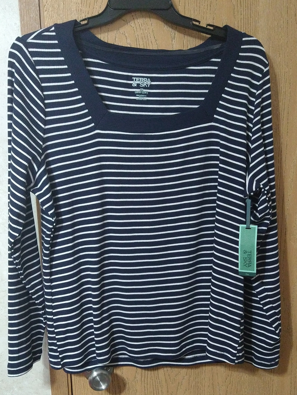 Terra & Sky Square Neck Ribbed Top - New